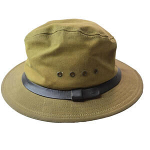 Filson Vintage USA Canvas Tin Cloth Dark Tan Packet Hat Mens